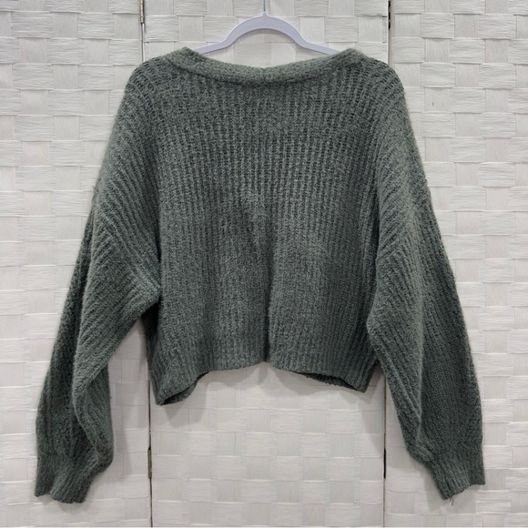 Abercrombie & Fitch Button Up Cardigan Size L Green Soft Collection Sweater - Picture 5 of 13